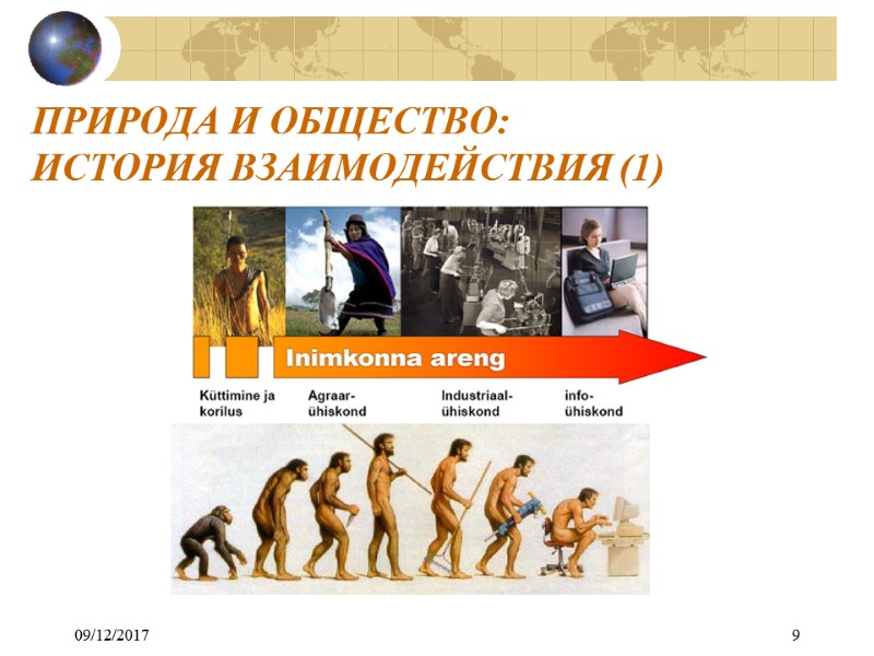 ПРИРОДА И ОБЩЕСТВО:  ИСТОРИЯ ВЗАИМОДЕЙСТВИЯ (1) 09/12/2017 9